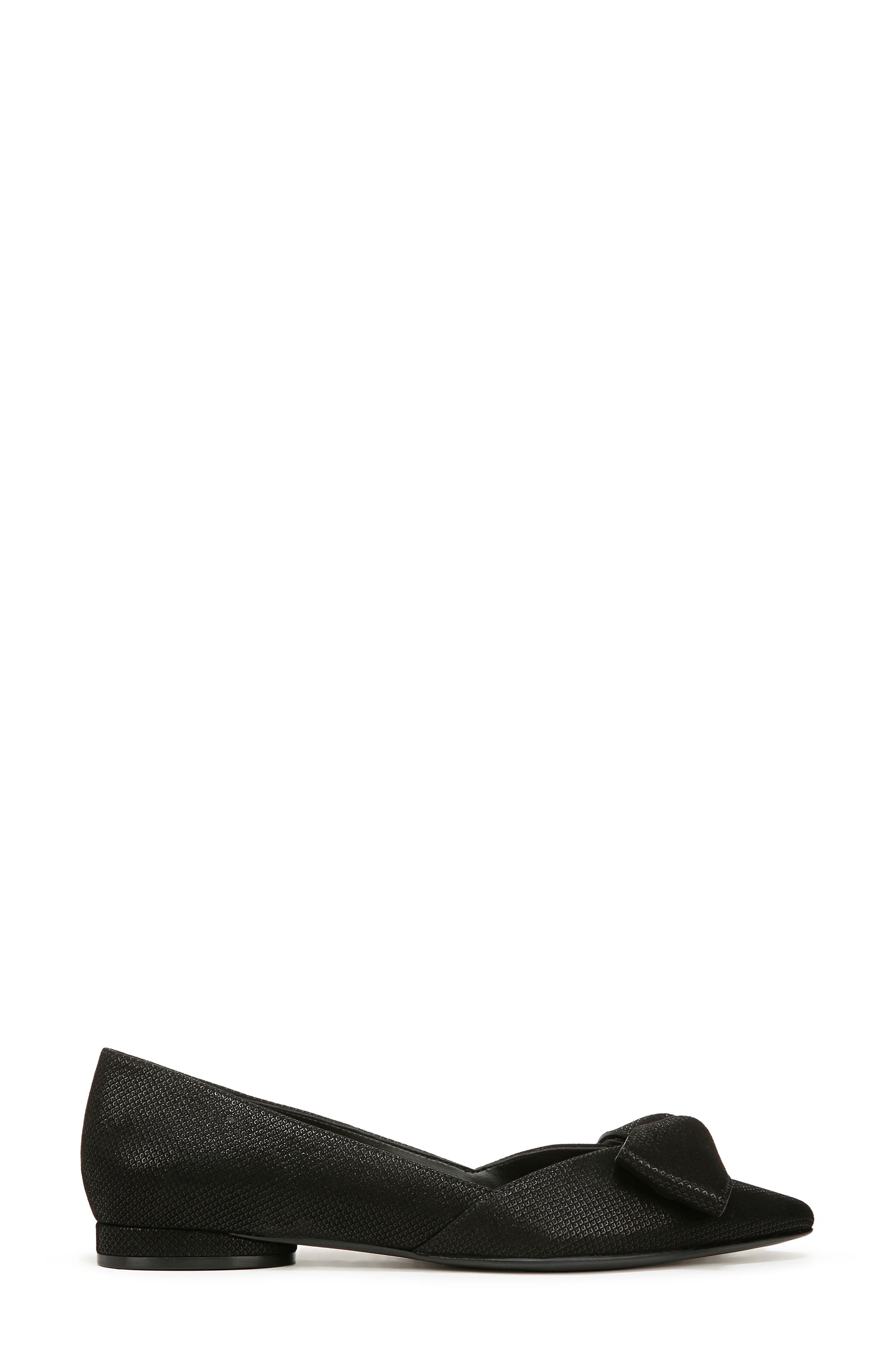 Naturalizer Havana Bow Pointed Toe Flat, Alternate, color, Black