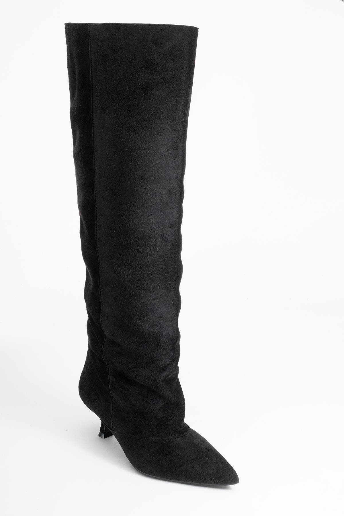 Zach Over the Knee Boot, Main, color, Black Suede Faux Leather