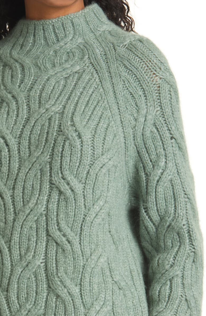 Vince Twisted Chain Mock Neck Sweater, Alternate, color, 