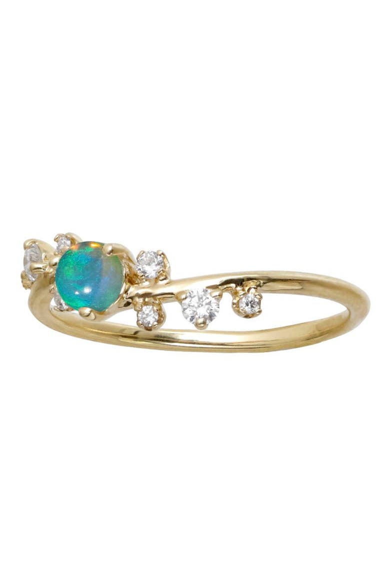Botany Collection Crossover Opal & Diamond Ring, Alternate, color, YELLOW GOLD/ OPAL/ DIAMOND