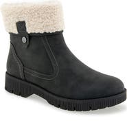 JBU Alexia Water Resistant Bootie with Faux Shearling Trim