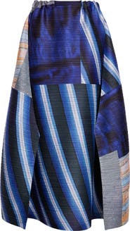 Pleats Please Issey Miyake City Collage Pleated Midi Skirt