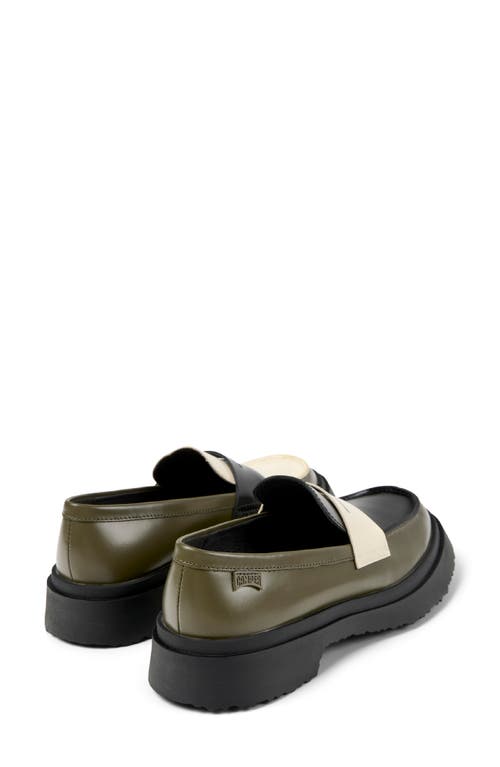 Camper Twins Loafers In Green Multi