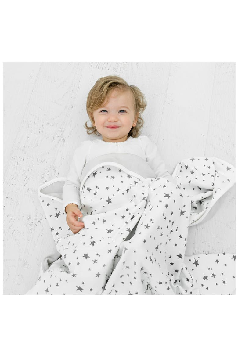 4 Season Organic Cotton & Merino Wool Toddler Blanket, Alternate, color, GRAY STARS