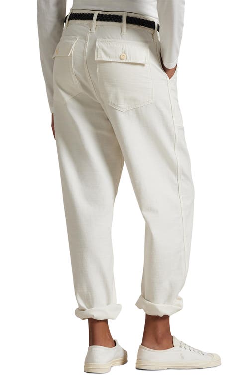 Polo Ralph Lauren Straight Leg Cotton Sateen Pants In White