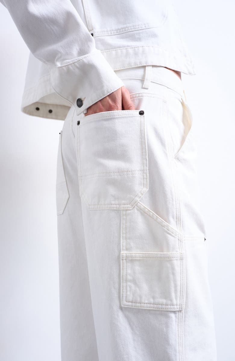 Topshop Column Straight Leg Jeans, Alternate, color, Ivory