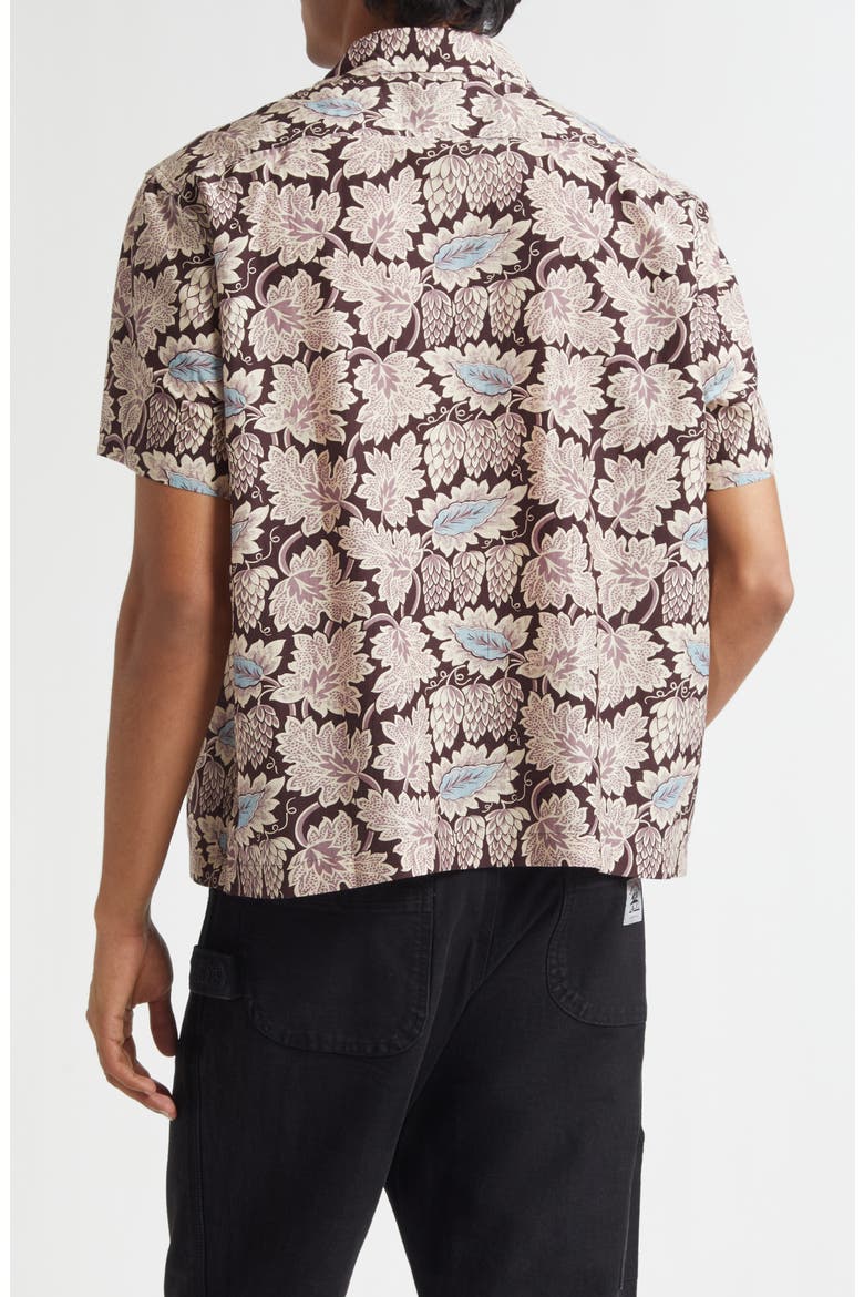 Wisteria Short Sleeve Cotton & Silk Button-Up Shirt, Alternate, color, MAUVE