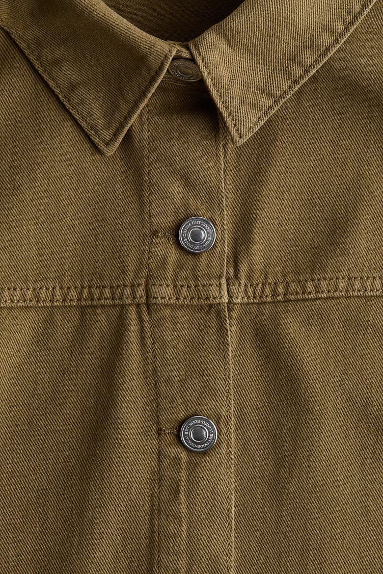 Twill Shacket, Alternate, color, Dark khaki green