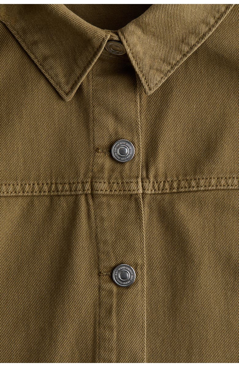 H&M Twill Shacket, Alternate, color, Dark Khaki Green