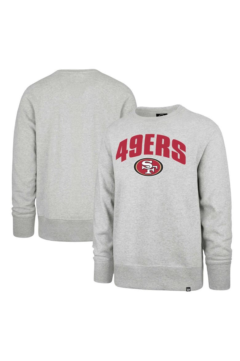 Men's '47 Gray San Francisco 49ers Headline Pullover Sweatshirt, Main, color, Gray
