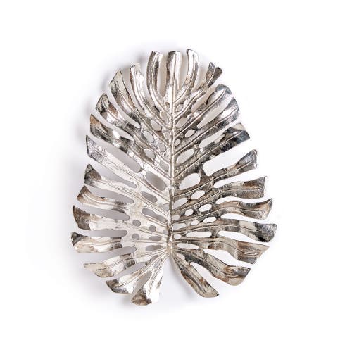 Napa Home & Garden 23.5"H x 4"D x 19"W Monstera in Silver Wall Sculpture Art Small  product