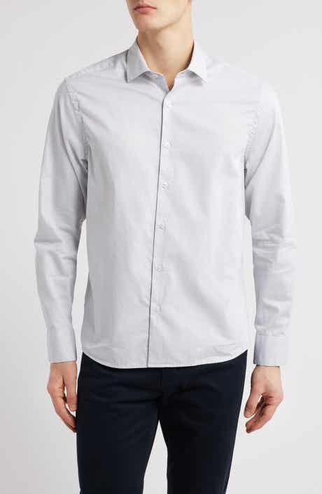 Robert Barakett Theodore Cotton Herringbone Button-Up Shirt