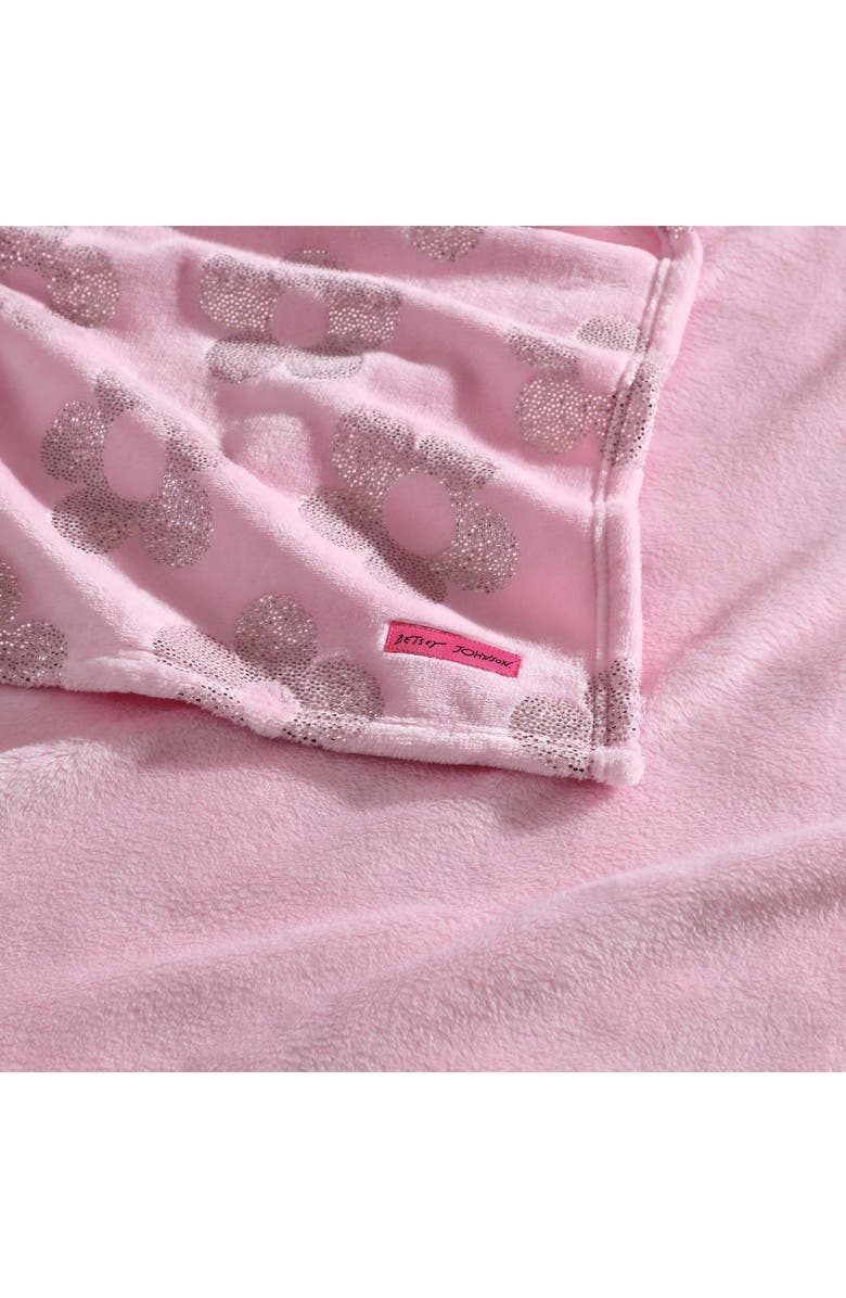 Betsey Johnson Retro Daisy Plush Flannel Fleece Throw Blanket, Alternate, color, 