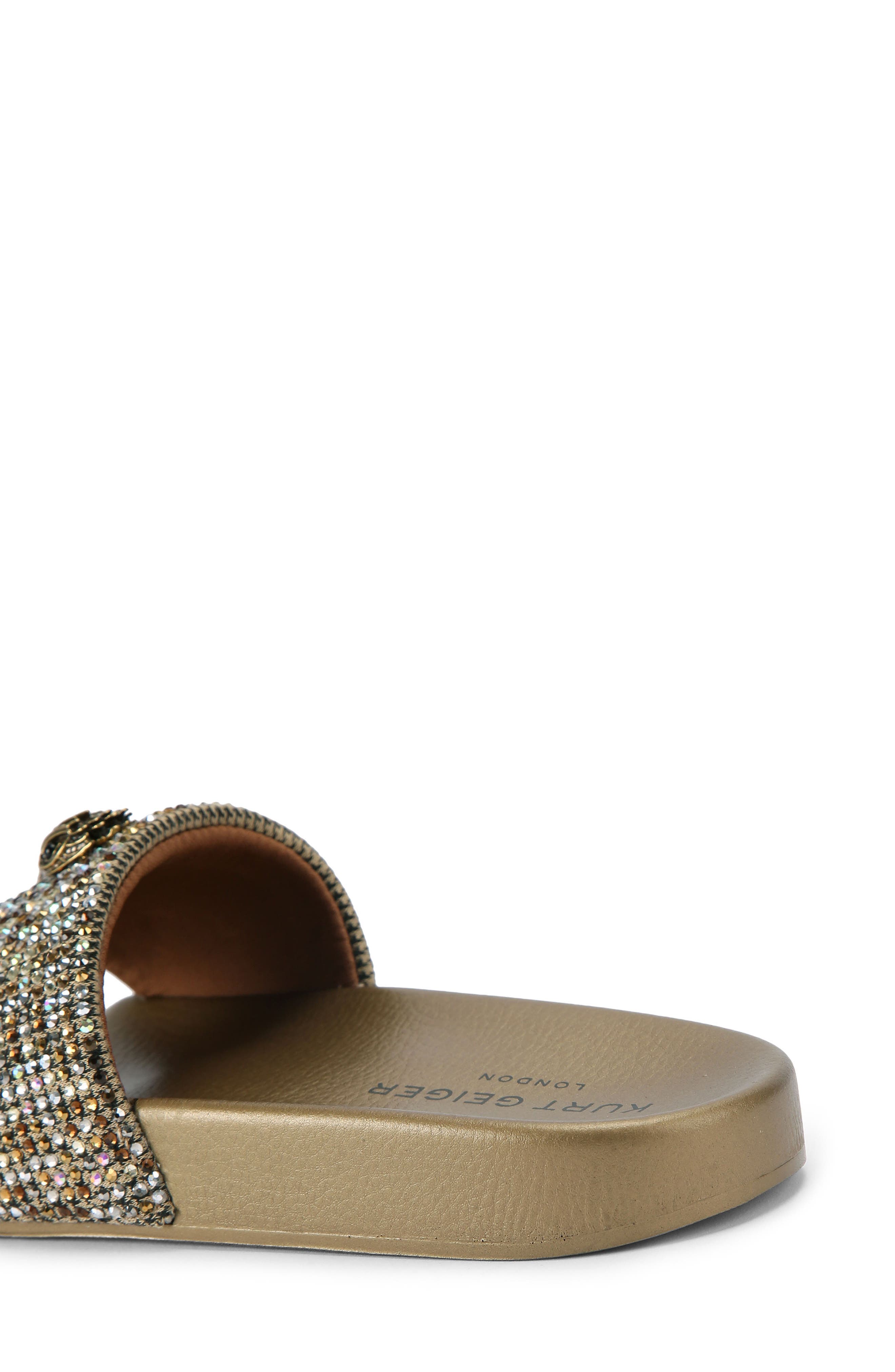 Kurt Geiger London Meena Eagle Glitter Slide Sandal, Alternate, color, Rust/ Copper