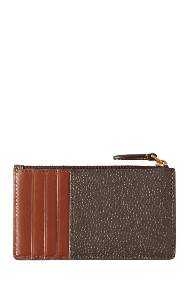Heritage Leather Zipped Long Card Holder, Alternate, color, Mole-Cognac