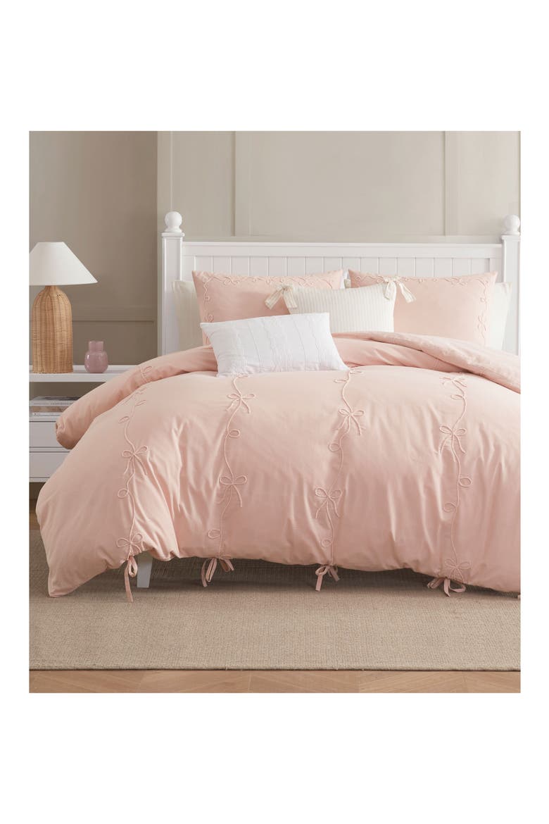 Sasha Bows Comforter & Sham Set, Alternate, color, BLUSH
