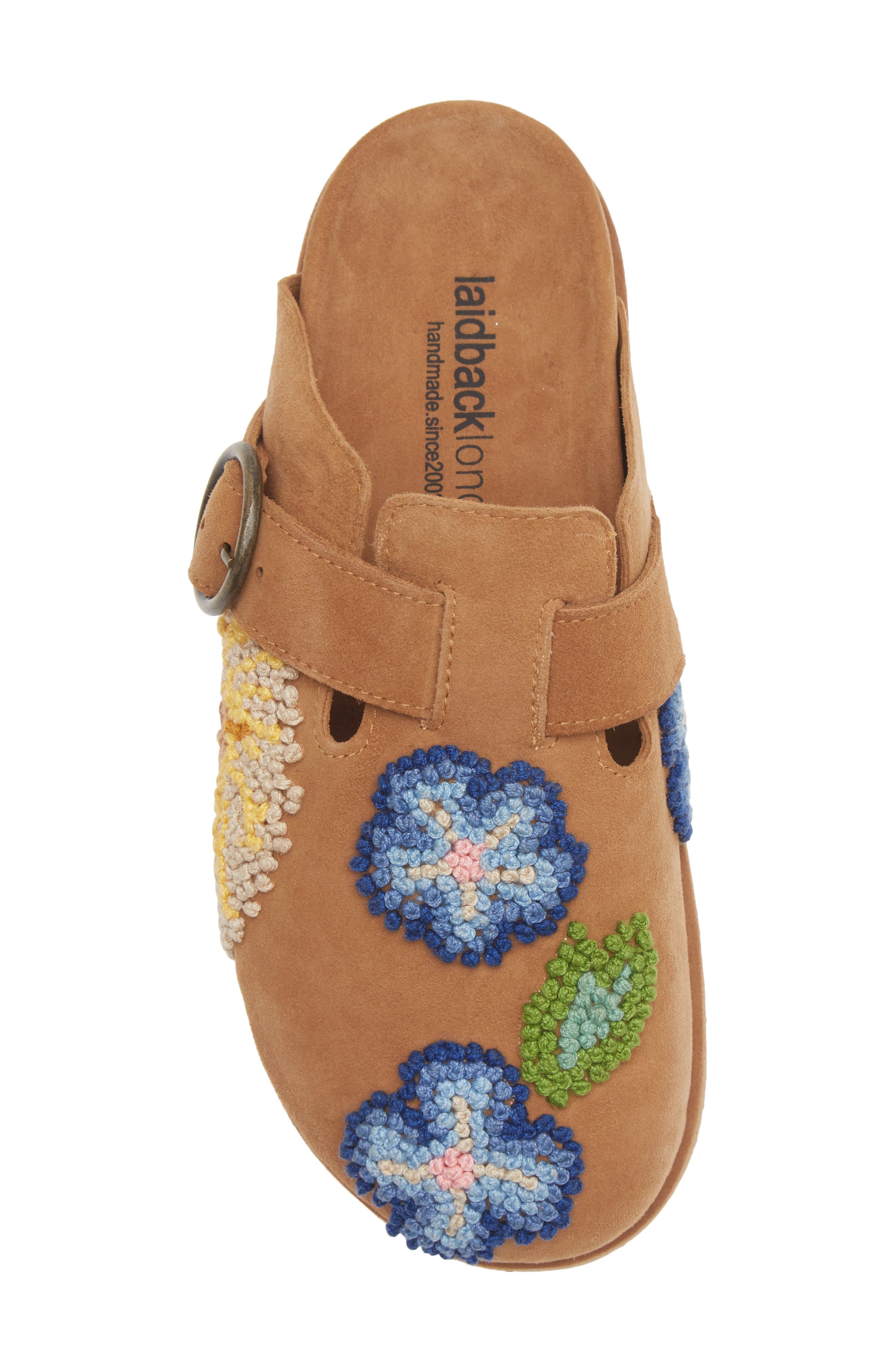 Laidback London Drift French Knot Slide Sandal, Alternate, color, Mustard Suede / Multi