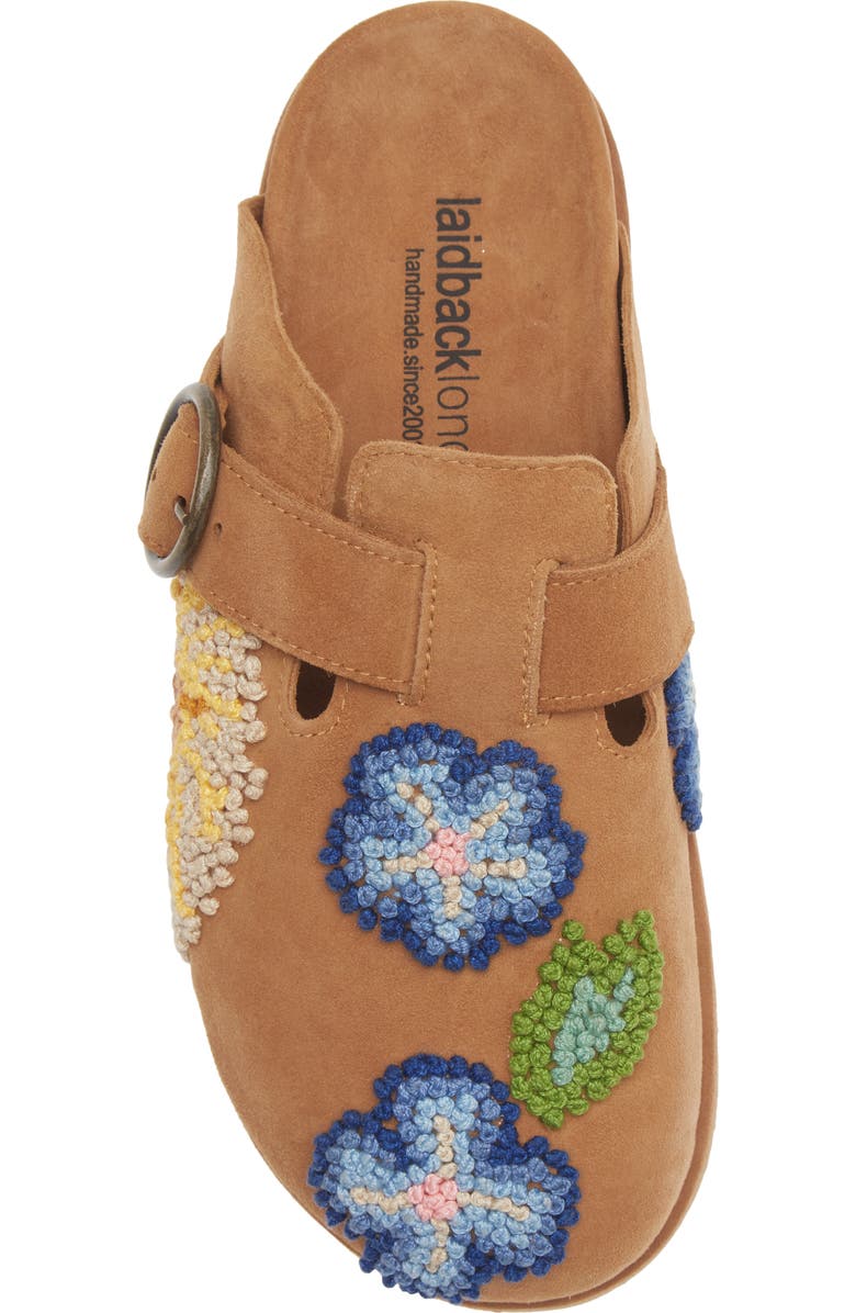 Laidback London Drift French Knot Slide Sandal, Alternate, color, Mustard Suede / Multi
