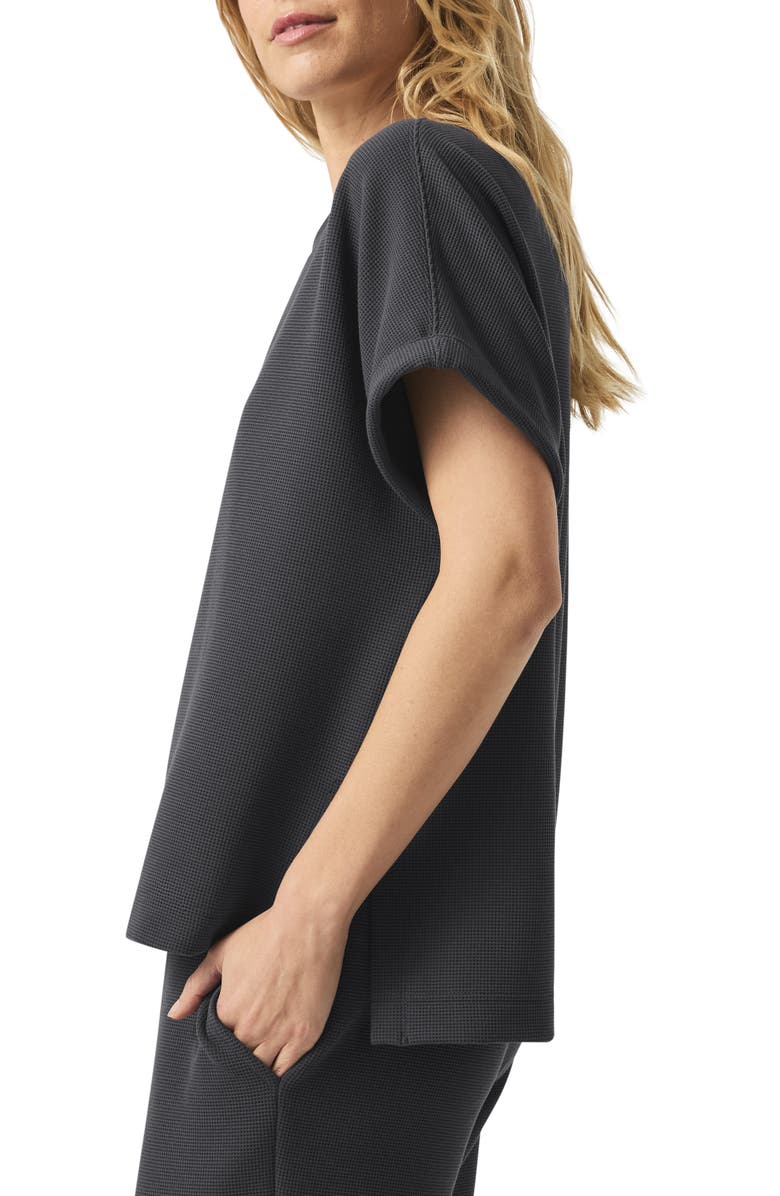 Splendid Waffle Scuba Knit Short Sleeve Sweatshirt, Alternate, color, 