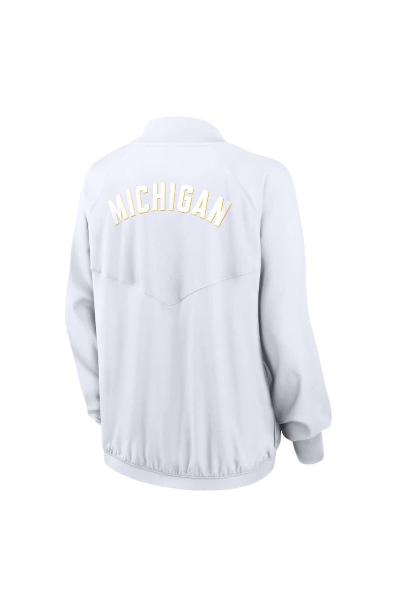 Jordan Brand Women's Jordan Brand  White Michigan Wolverines Statement Bomber Raglan Full-Zip Jacket, Alternate, color, White