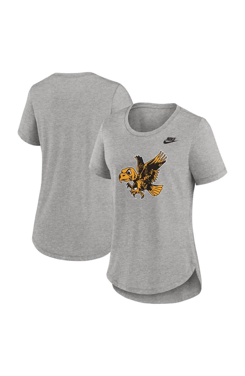 Nike Women's Nike Heather Gray Iowa Hawkeyes Legacy Tri-Blend T-Shirt, Main, color, 