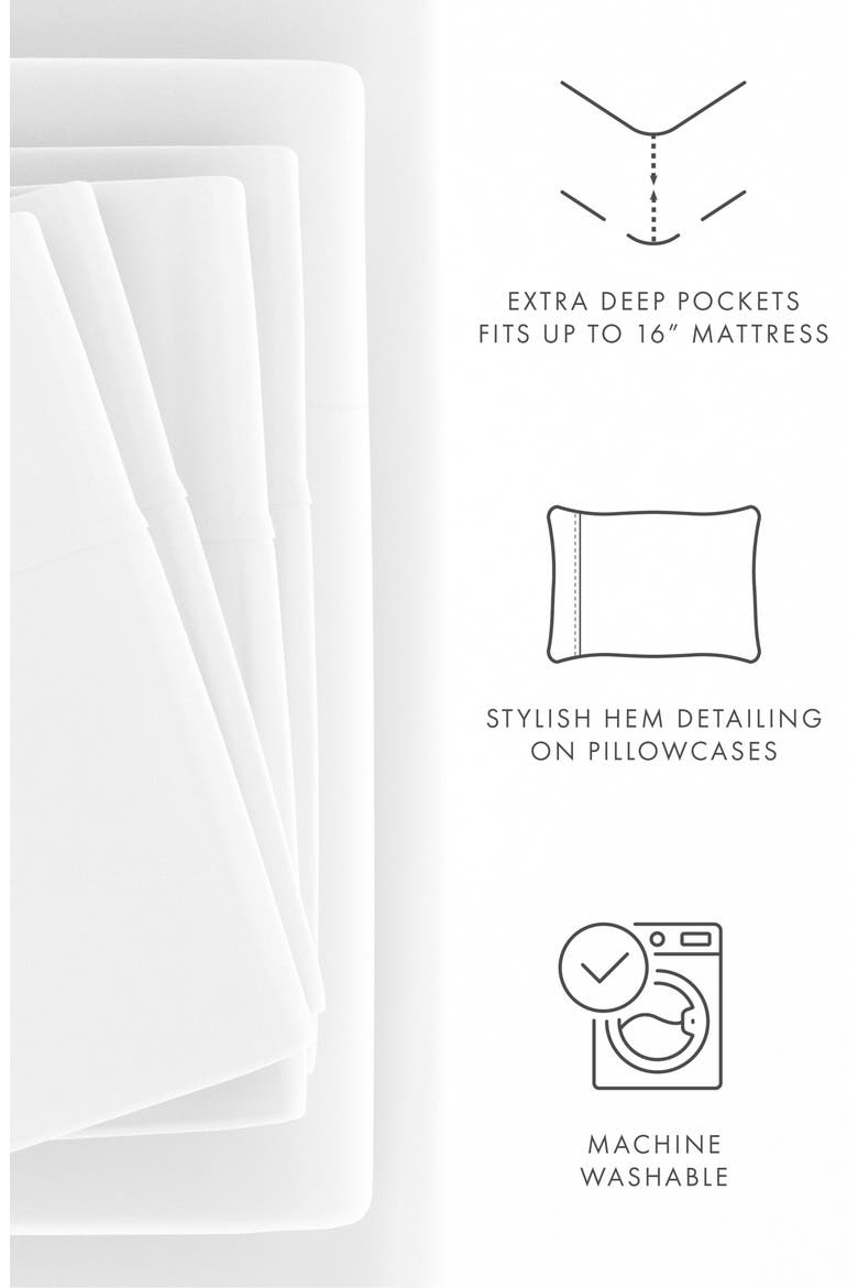 Premium Ultra Soft 6 Piece Microfiber Solid Sheet Set, Alternate, color, WHITE