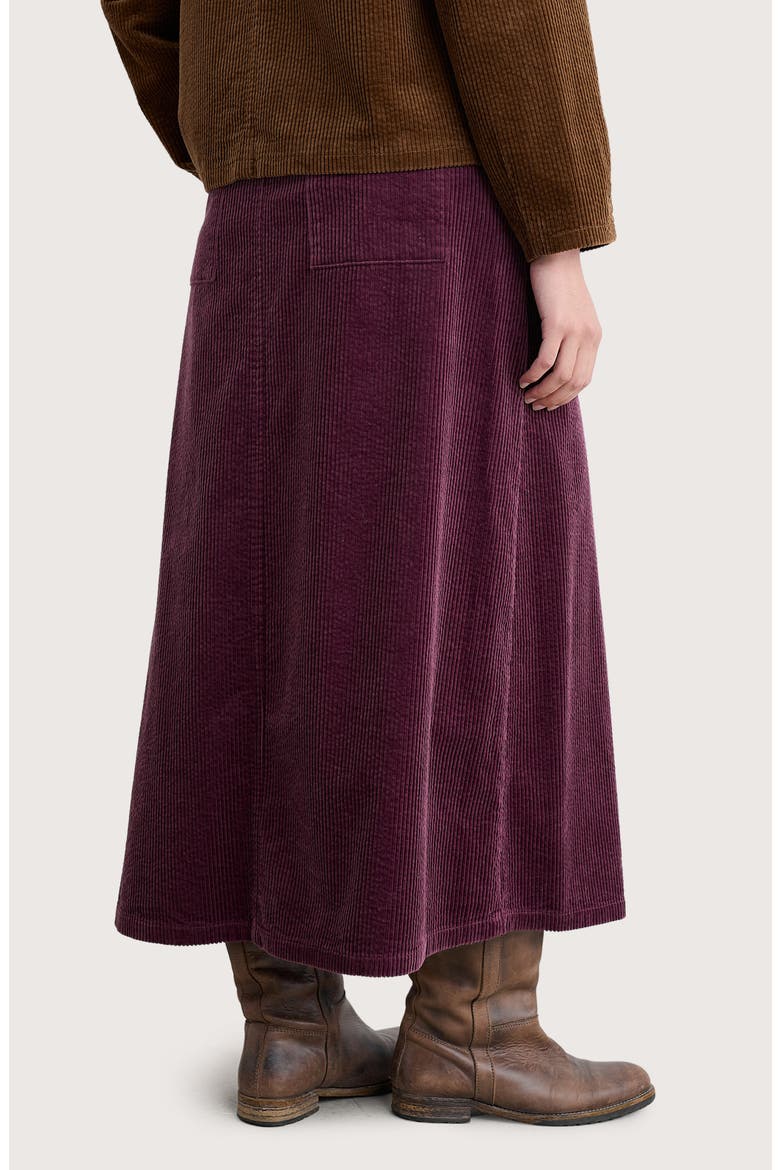 Window Wren Organic Cotton Corduroy Midi Skirt, Alternate, color, DARK HELLEBORE