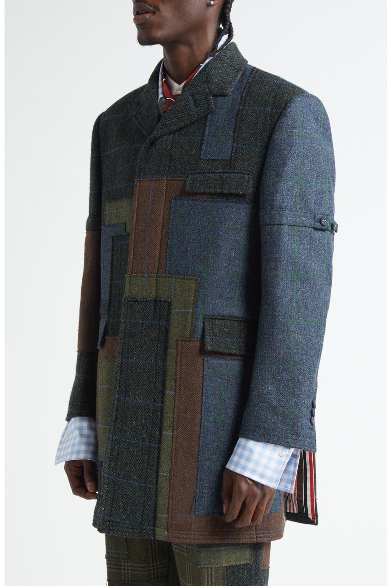 Patchwork Wool Chesterfield Coat, Alternate, color, SEASONAL MULTI
