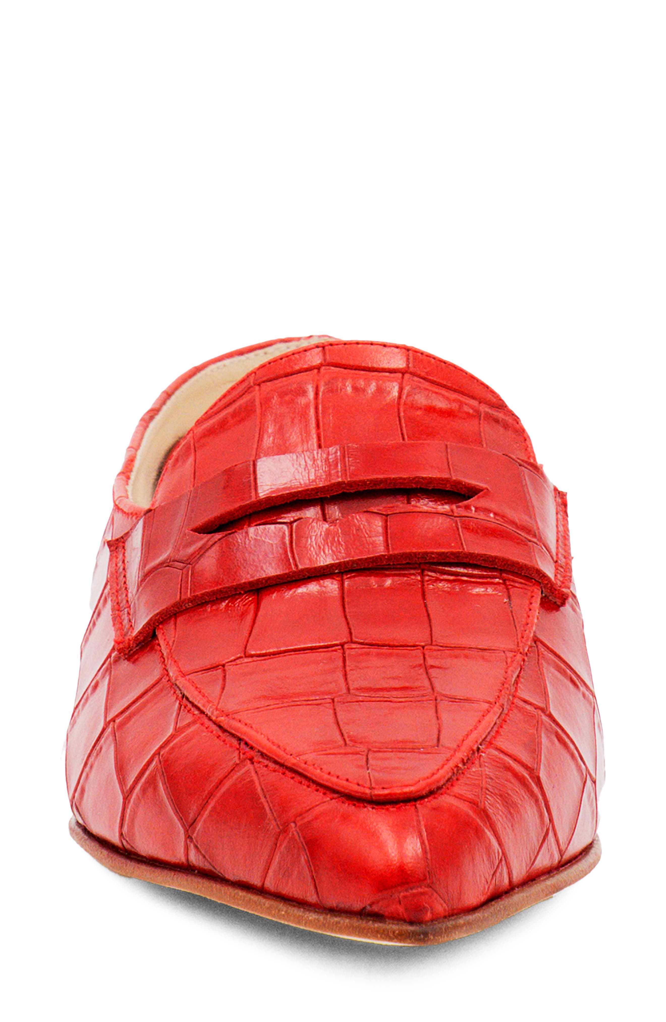 Adepto Croc Embossed Mule, Alternate, color, ROSSO COCCO BENGALI