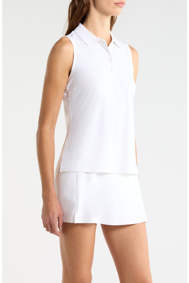 Sleeveless Stretch Golf Polo Top, Alternate, color, SNOW