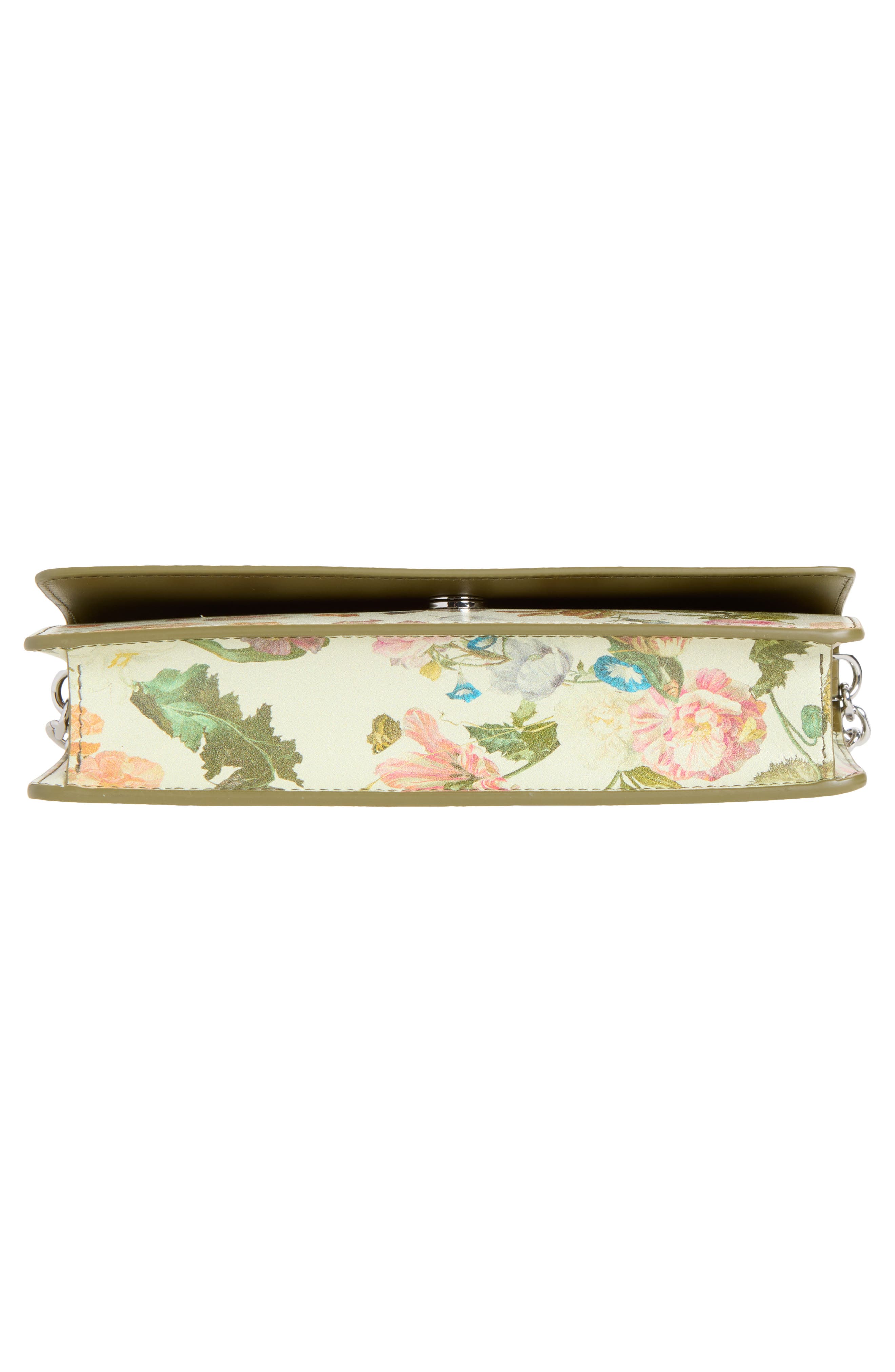 Medium Floral Leather Wallet on a Chain, Alternate, color, FLOWER WASHED OUT WHITE