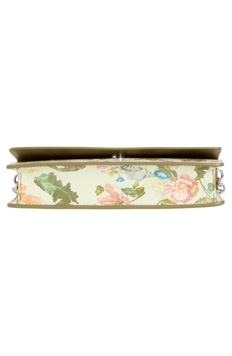 Maison Margiela Medium Floral Leather Wallet on a Chain, Alternate, color, Flower Washed Out White