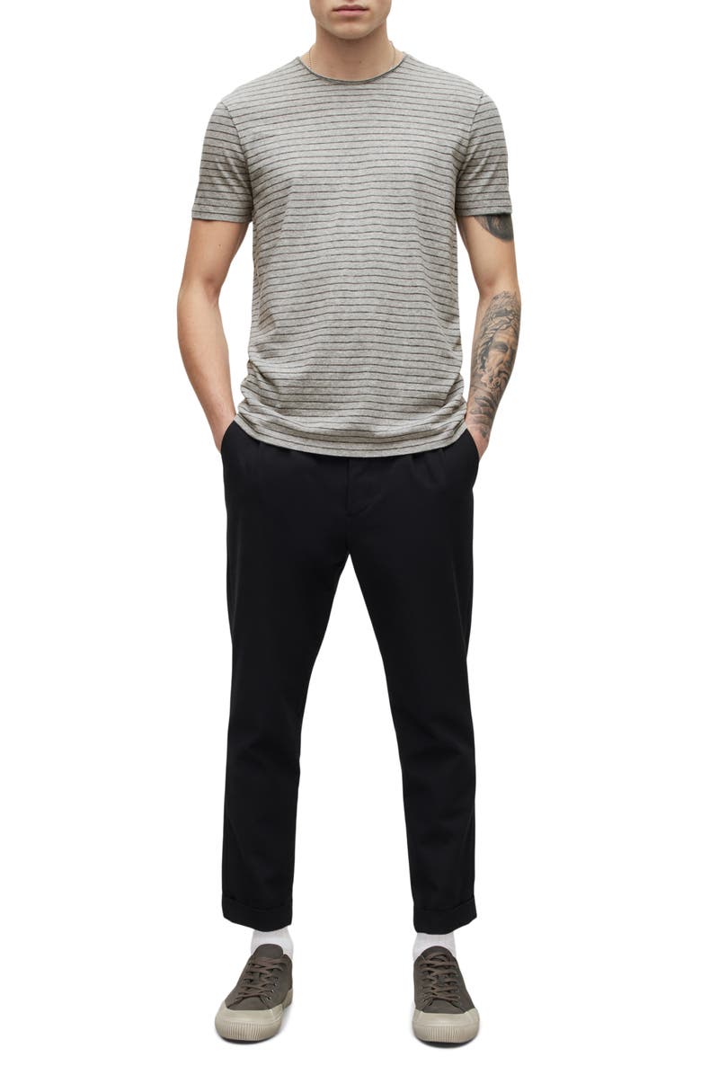 AllSaints Figure Stripe Stretch Organic Cotton T-Shirt, Alternate, color, 