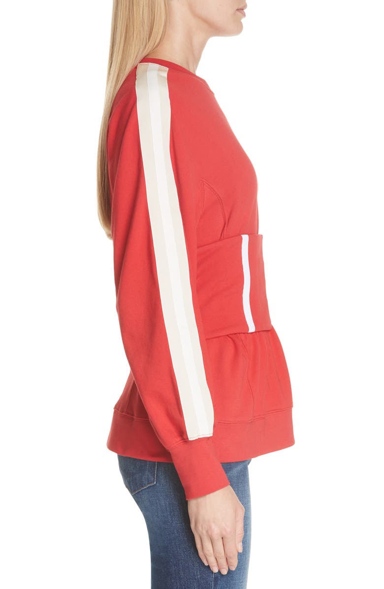 Simkhai Jonathan Simkhai Corset Sweatshirt, Alternate, color, 