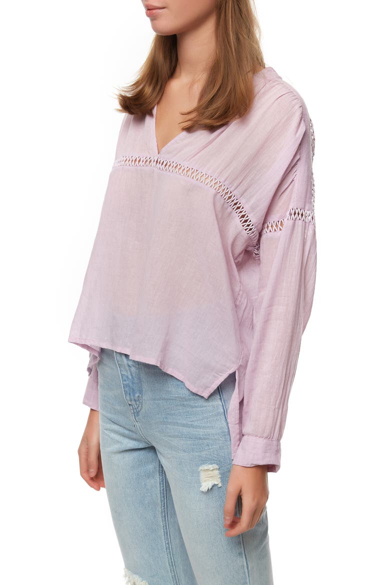 Seaside Lace Trim Cotton Top, Alternate, color, ORCHID