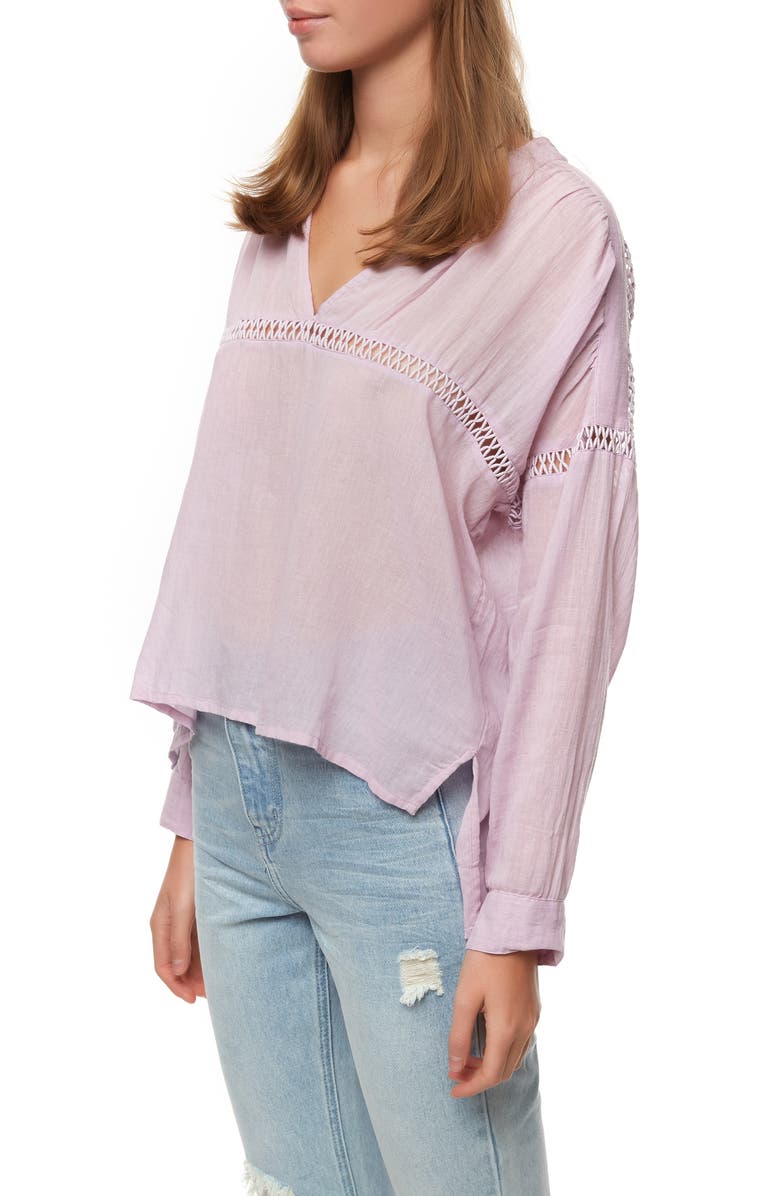 O'Neill Seaside Lace Trim Cotton Top, Alternate, color, 