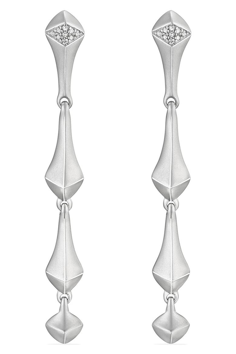 Iris Diamond Drop Earrings, Alternate, color, SILVER