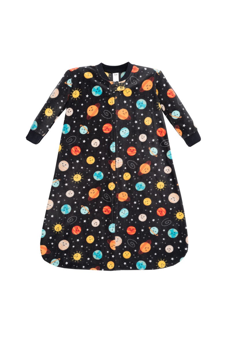 Fleece Long-Sleeve Sleeping Bag, Main, color, Happy Planets