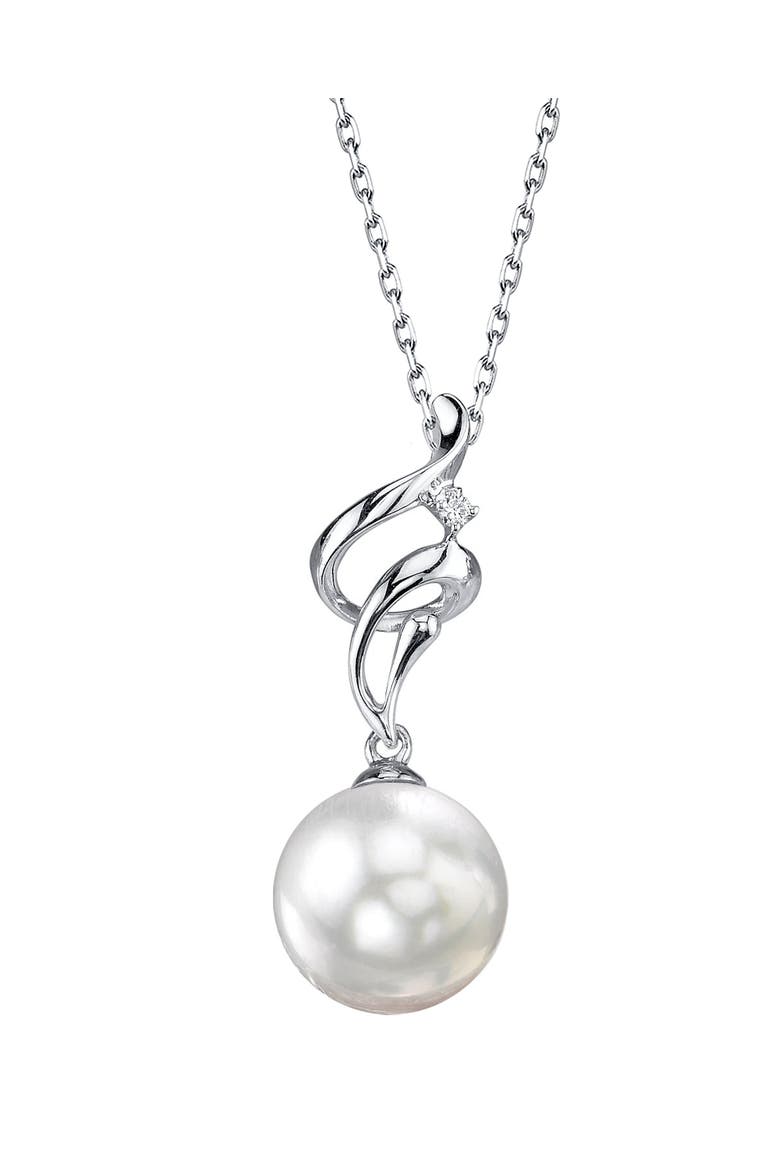 White South Sea Pearl & Diamond Aria Pendant, Main, color, White Gold