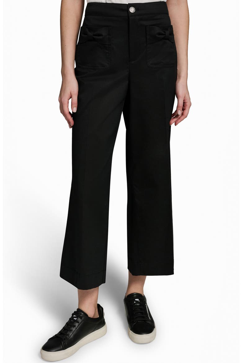 Bow Pocket Crop Pants, Alternate, color, BLACK