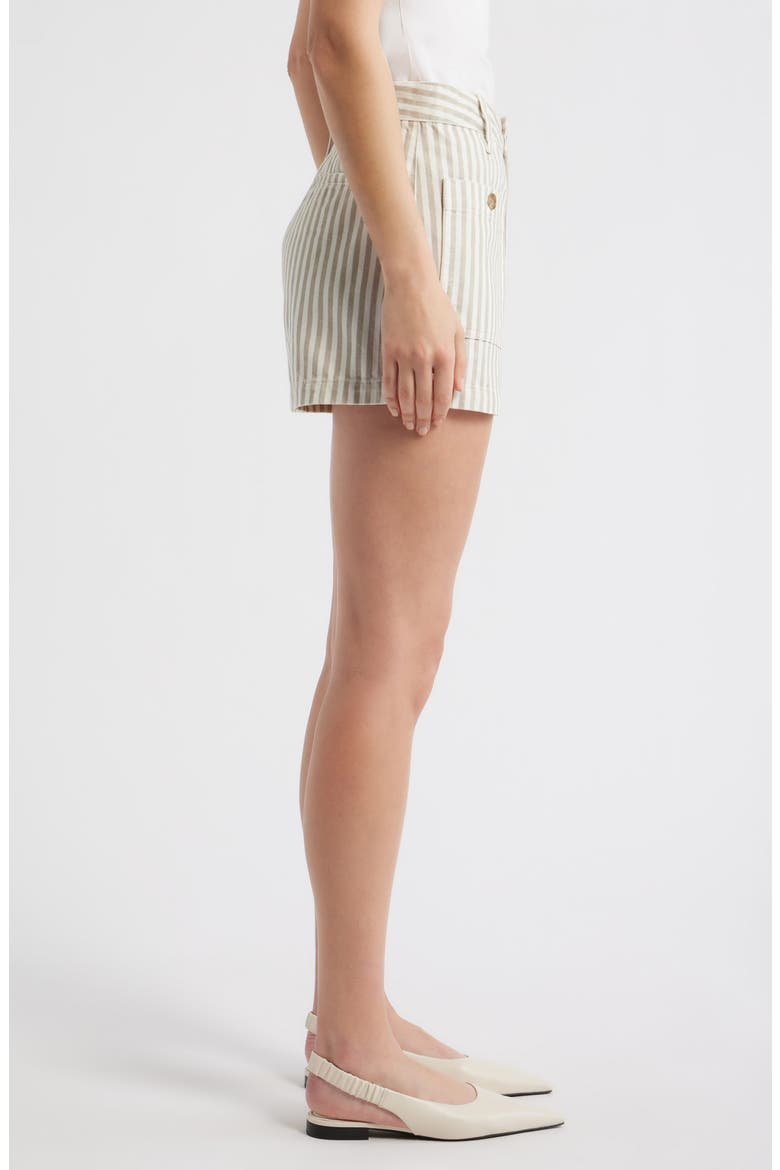 The Cruise Cotton Shorts, Alternate, color, FLAX STRIPE