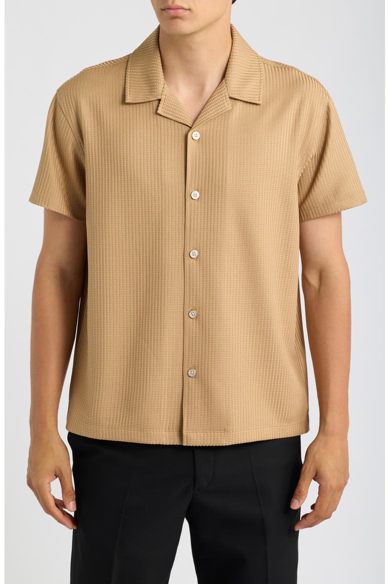 Warwick Short Sleeve Woven Shirt, Main, color, CAMEL