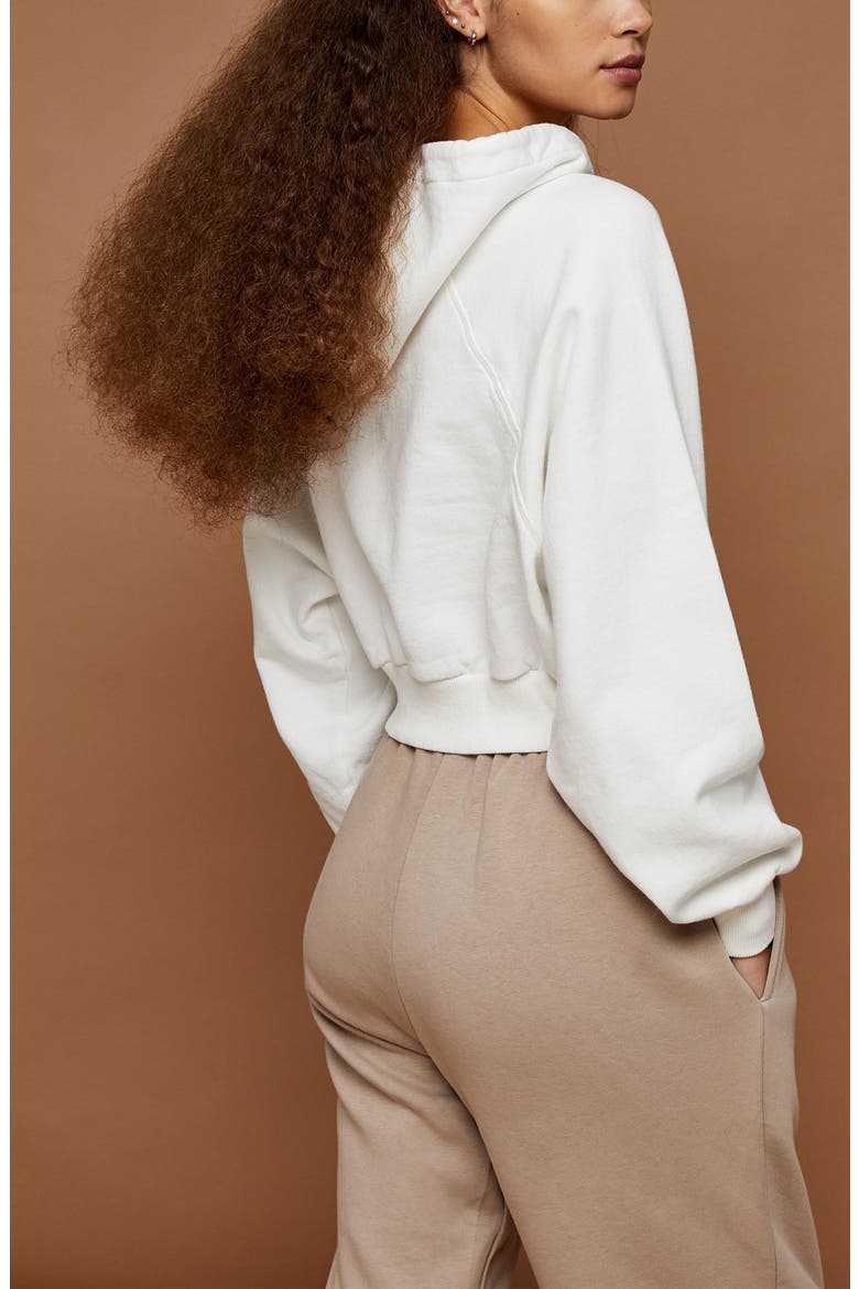 Crop Hoodie, Alternate, color, CREAM
