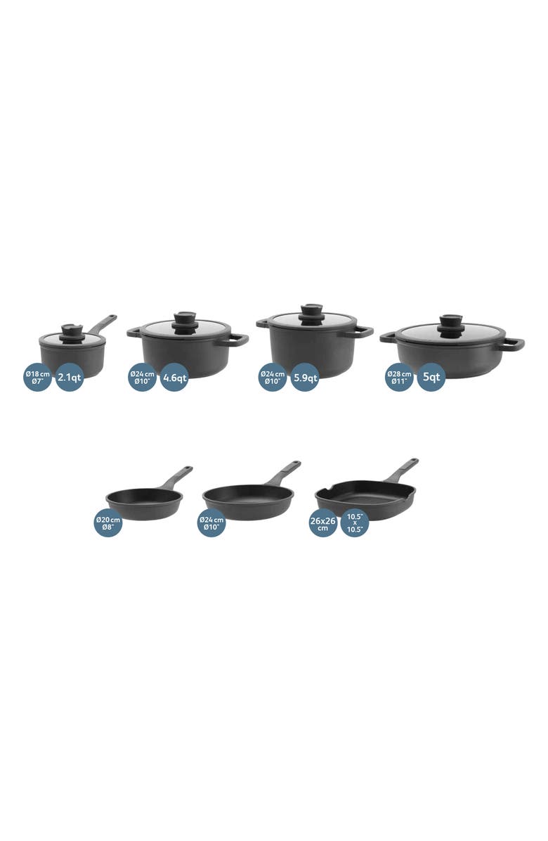 BergHOFF Stone 11-Piece Nonstick Cookware Set, Main, color, Black