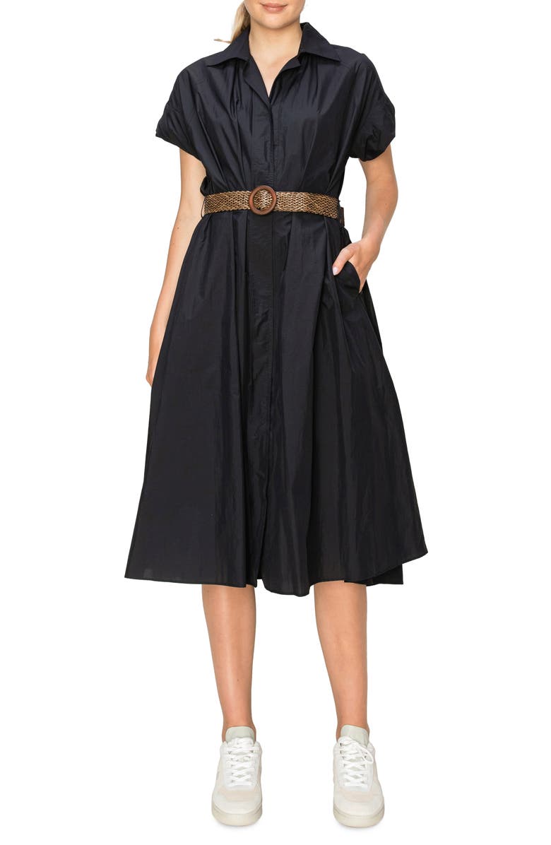 MELLODAY Belted Midi Shirtdress, Main, color, 