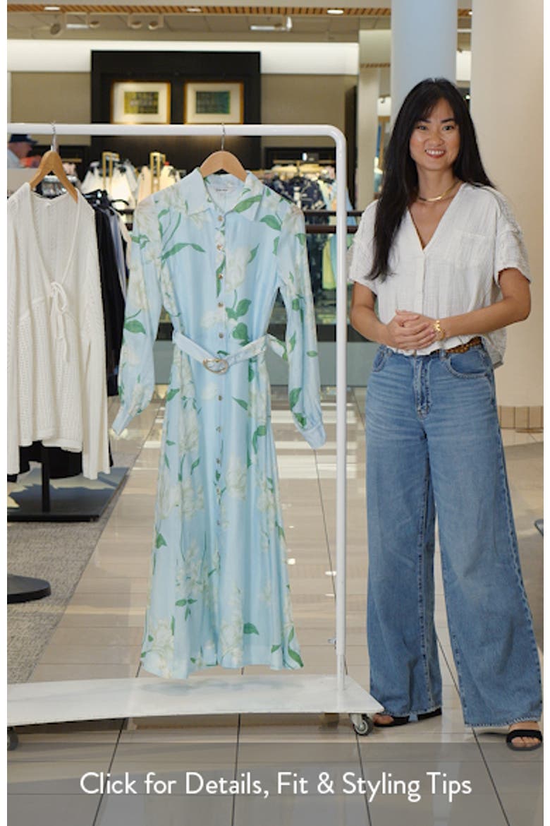 Freya Floral Belted Button-Up Midi Shirtdress video