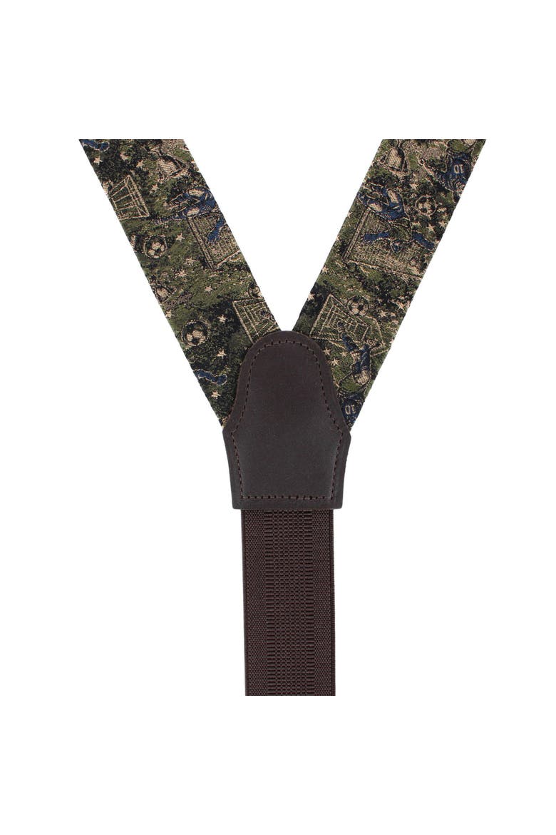 World's Champion Goal Soccer Novelty Button End Suspenders, Alternate, color, Green