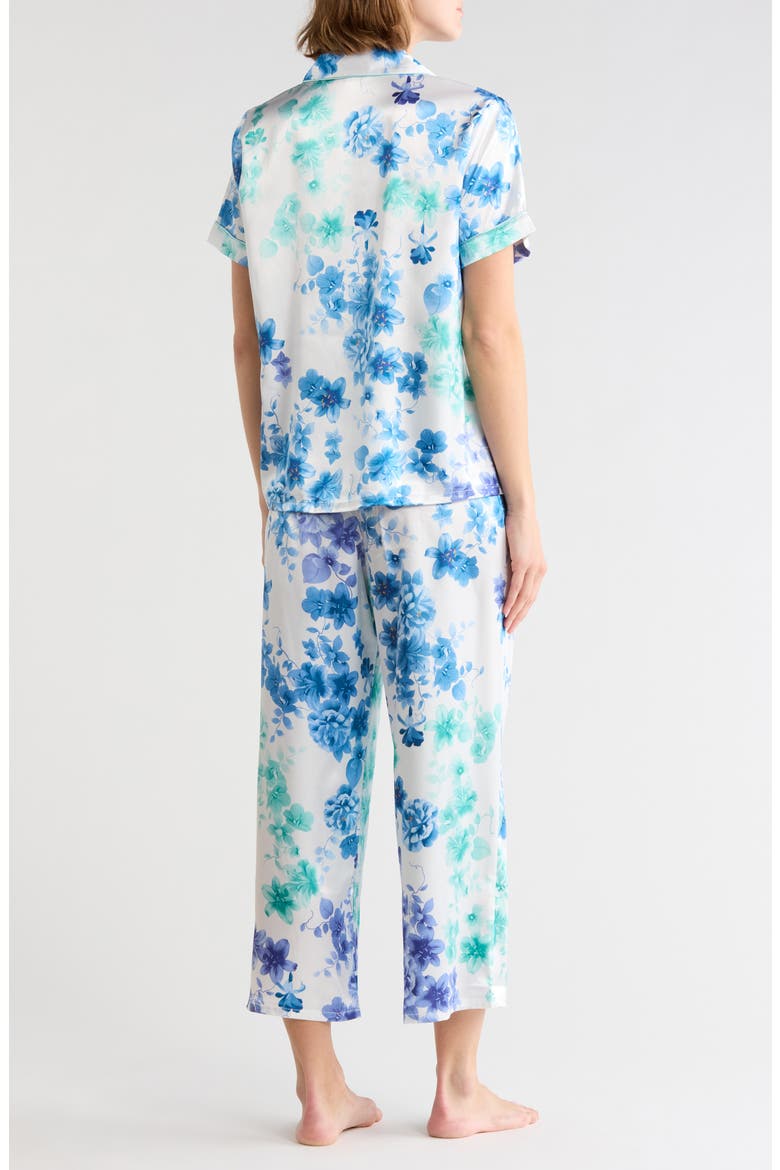 Lucille Satin Crop Long Pajamas, Alternate, color, IVORY