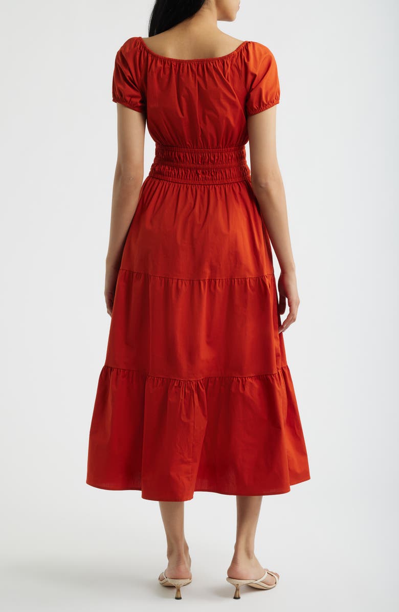 Anne Klein Smocked Tiered Midi Dress, Alternate, color, 
