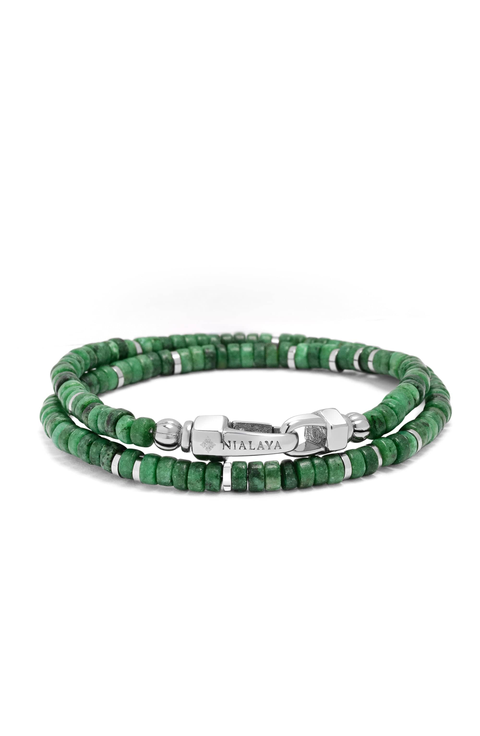 Green Malachite Heishi Wrap Bracelet
